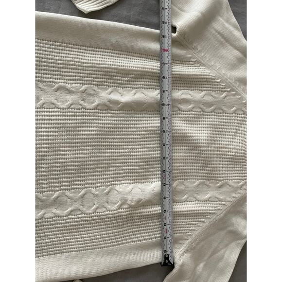 VTG. 50s/60s Mock Turtleneck sweater Cream Ivory long sleeve - Picture 6 of 7